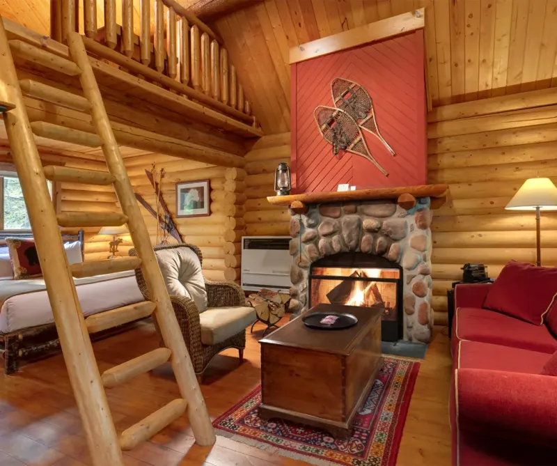 Premier Cabin with Loft featuring additional sleeping area upstairs