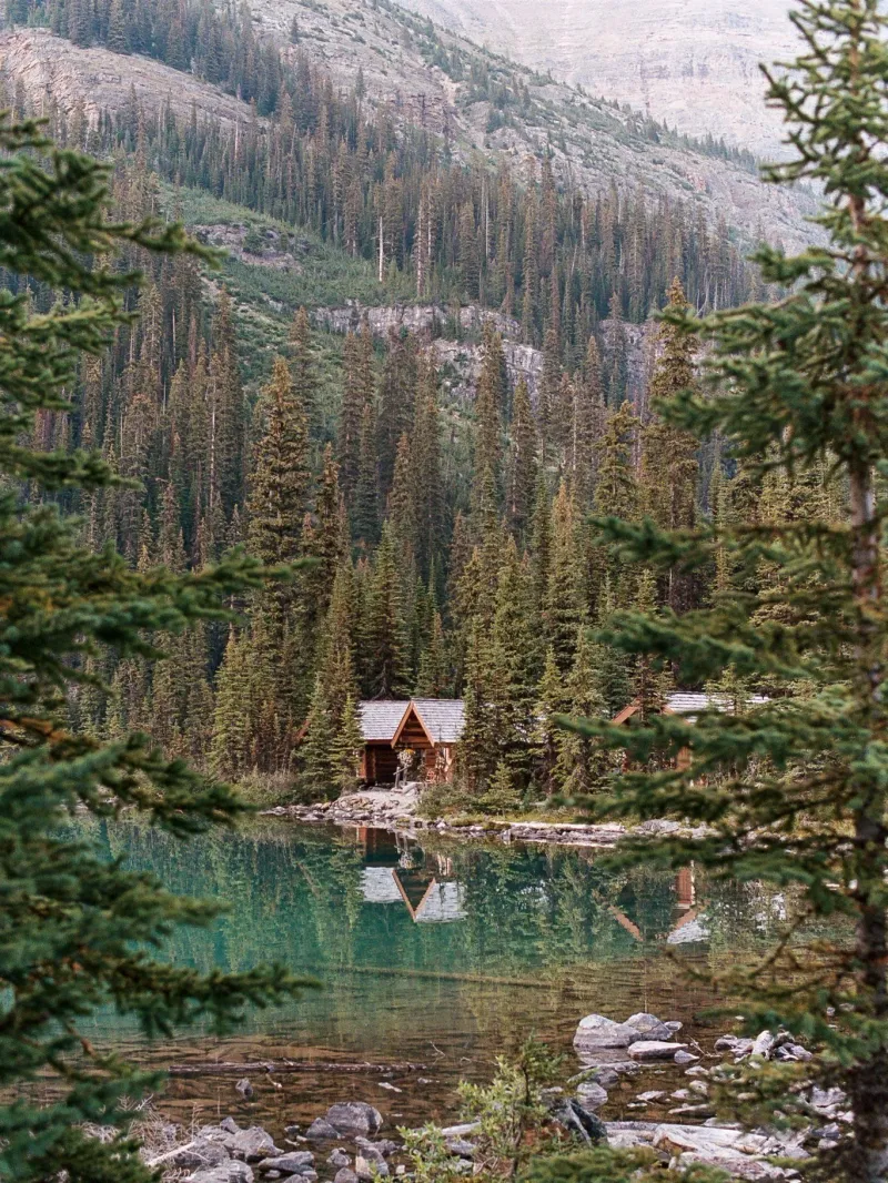 Historic lakeshore cabin exterior