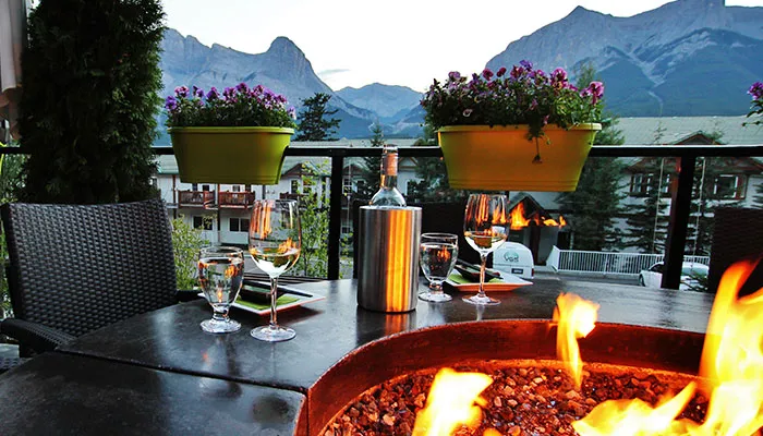 Wild Orchid Bistro patio at dusk